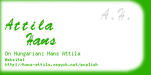 attila hans business card